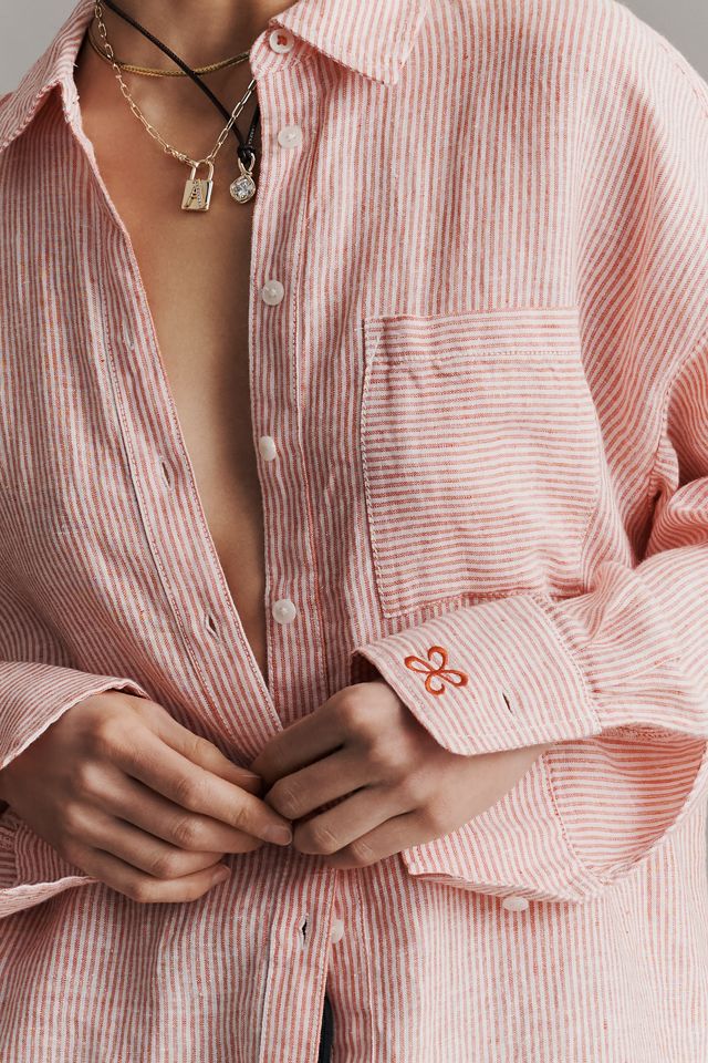 La chemise boutonnée en lin Bennet par Maeve #4