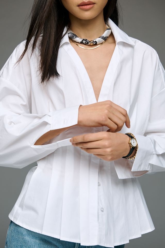 Chemise cintrée boutonnée By Anthropologie #2