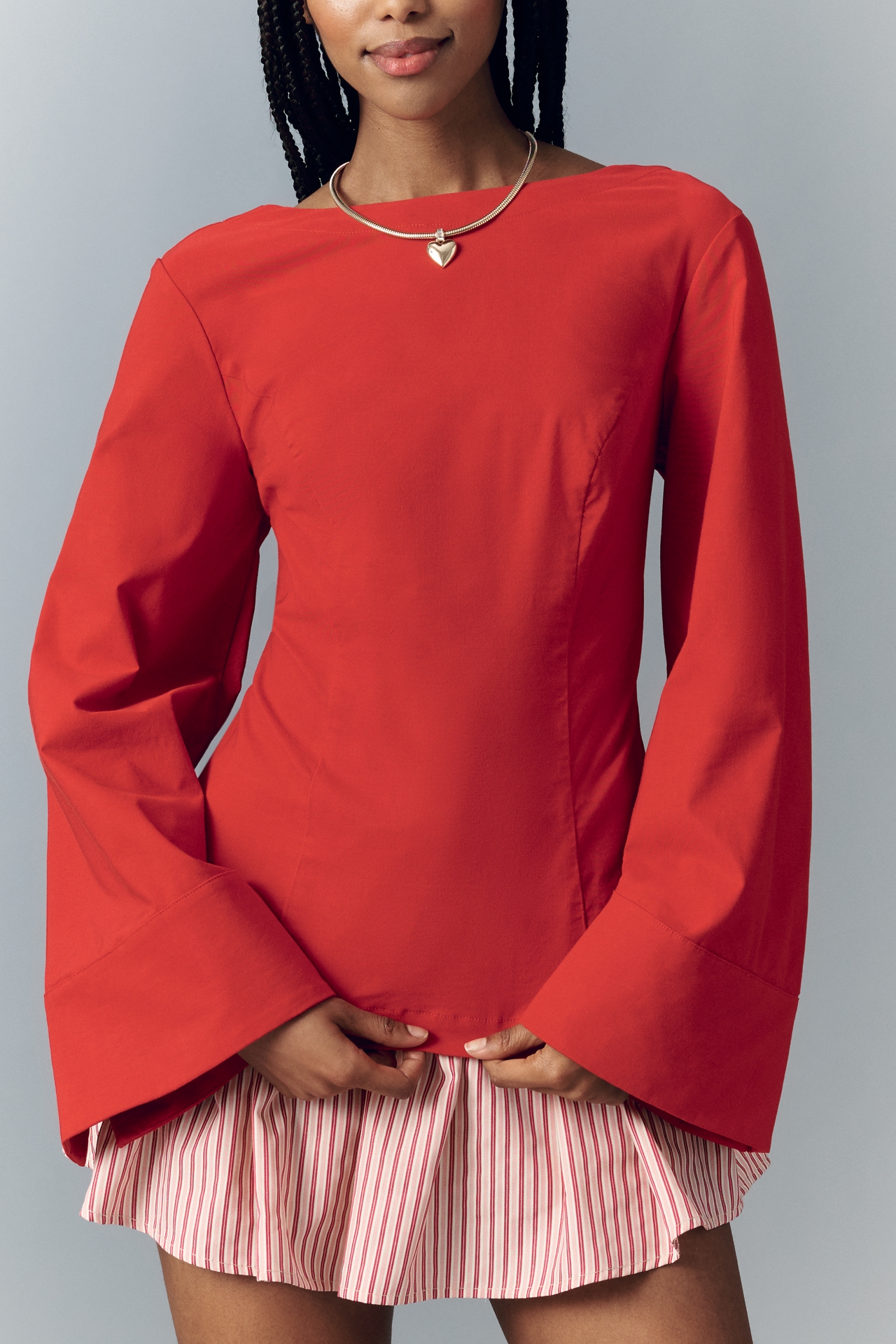 Maeve Flare-Sleeve Backless Top