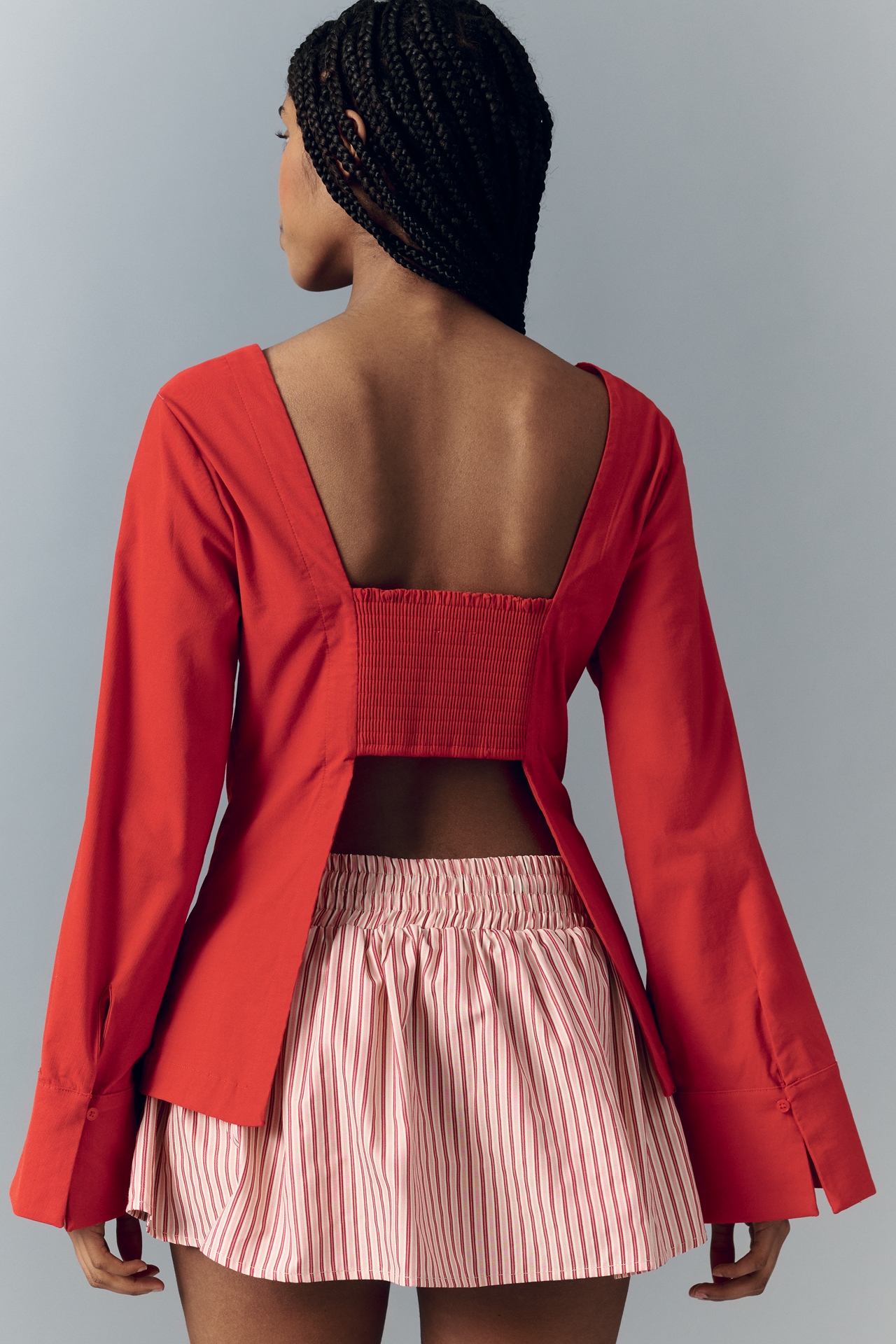 Maeve Flare-Sleeve Backless Top