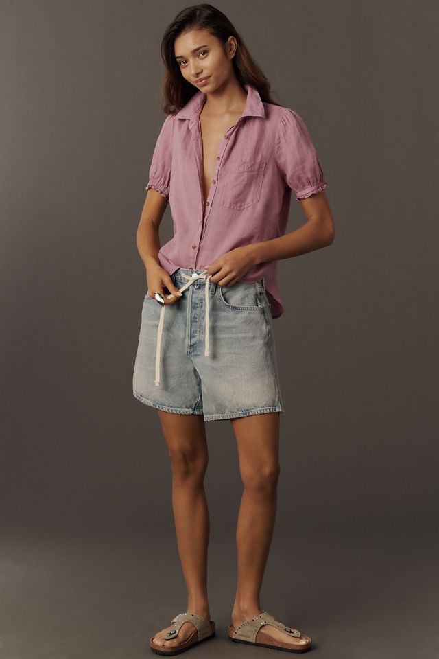 Aly 100% European Linen Puff-Sleeve Blouse #3