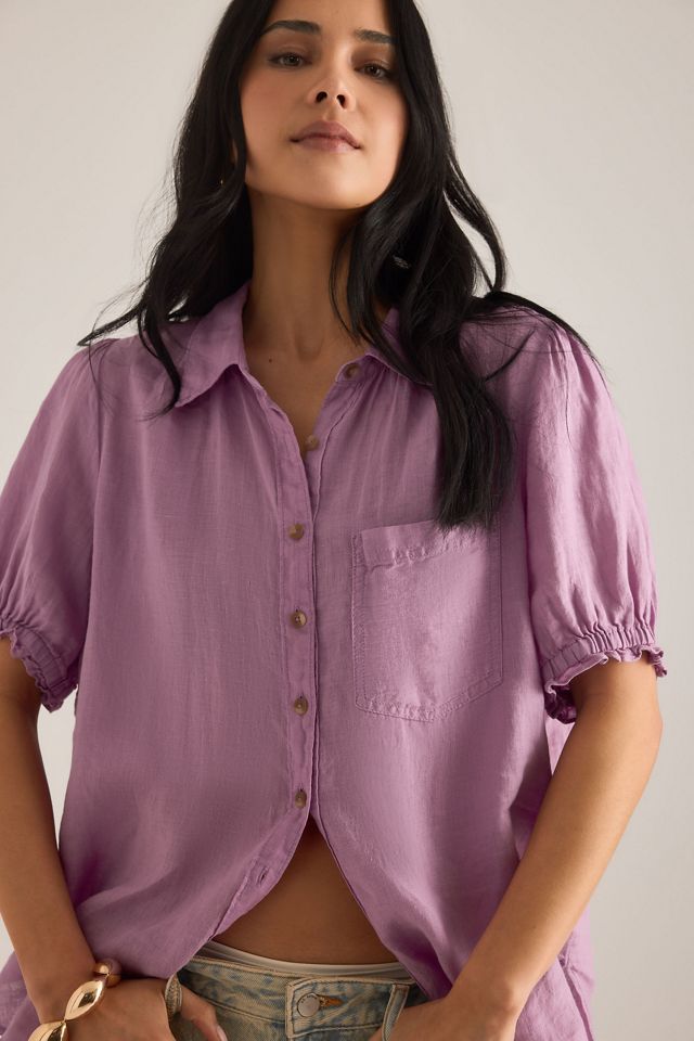 Blouse Aly à manches bouffantes en lin européen 100% #2