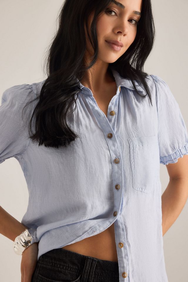 Blouse Aly à manches bouffantes en lin européen 100% #3