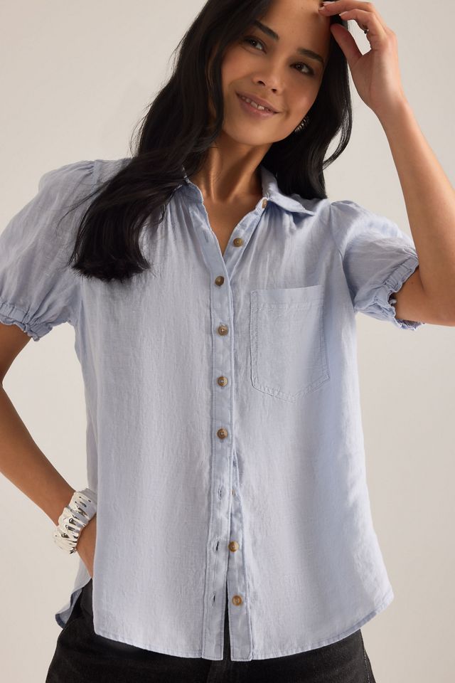 Blouse Aly à manches bouffantes en lin européen 100% #5