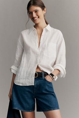 Camicia in Lino con Bottoni Bennet Rimpicciolita di Maeve