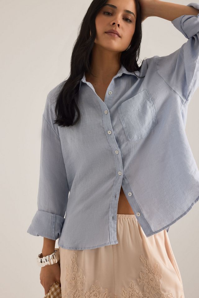 La chemise boutonnée en lin Bennet rétrécie par Maeve #4