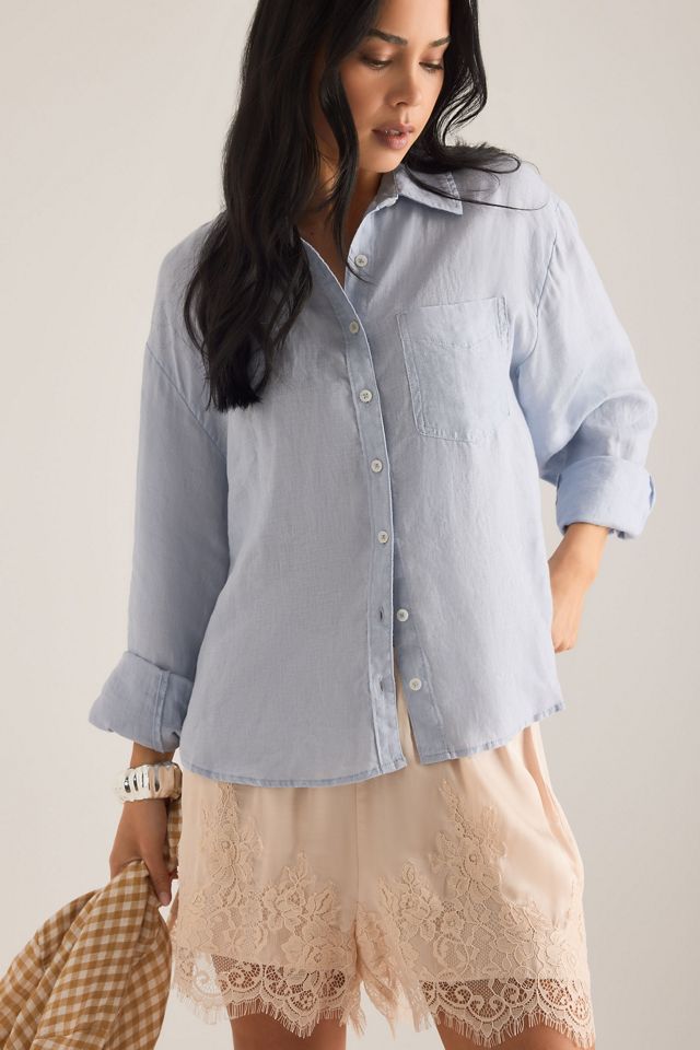 La chemise boutonnée en lin Bennet rétrécie par Maeve #5