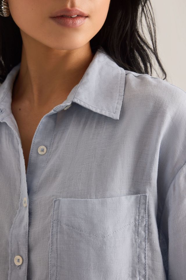 La chemise boutonnée en lin Bennet rétrécie par Maeve #6