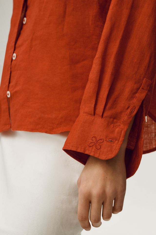 Maeve Shrunken Bennet 100% Linen Buttondown Shirt #2