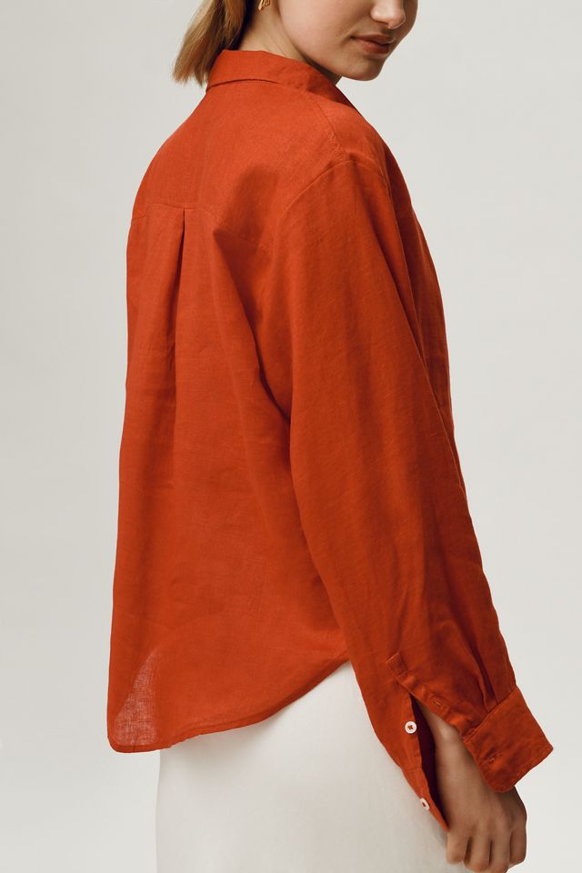 Maeve Shrunken Bennet 100% Linen Buttondown Shirt #3