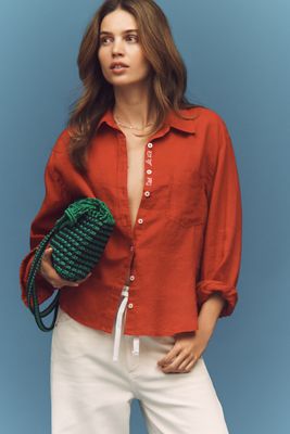 Maeve Shrunken Bennet 100% Linen Buttondown Shirt