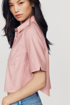 Merritt Short Sleeve Cropped Buttondown Shirt