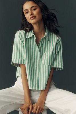 Merritt Kurzarm Cropped Hemd mit Knopfleiste von Maeve