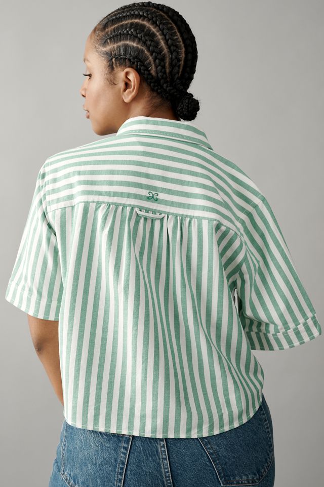 Merritt Short-Sleeve Cropped Buttondown Shirt by Maeve #8