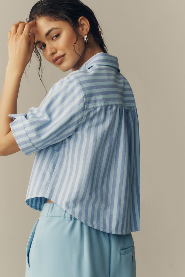 Chemise boutonnée courte à manches courtes Merritt par Maeve #1