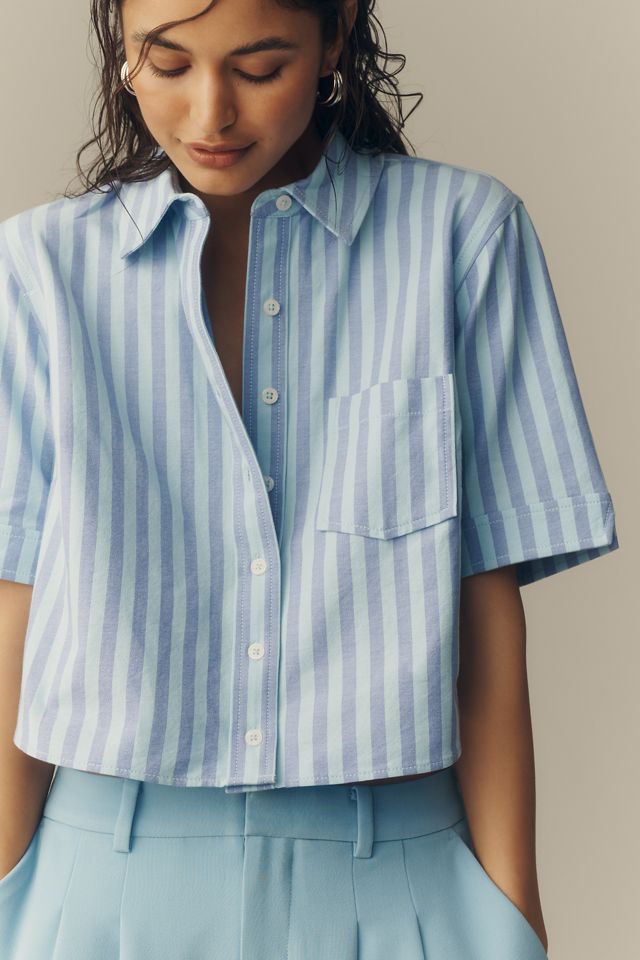 Chemise boutonnée courte à manches courtes Merritt par Maeve #3