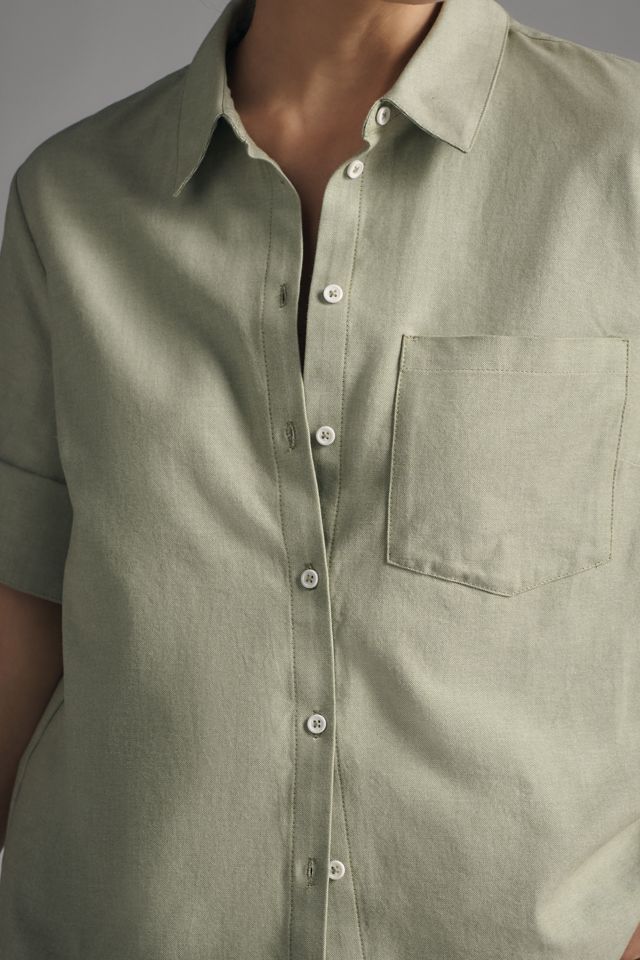 Maeve Larissa Cotton Button-Cuff Shirt  #1