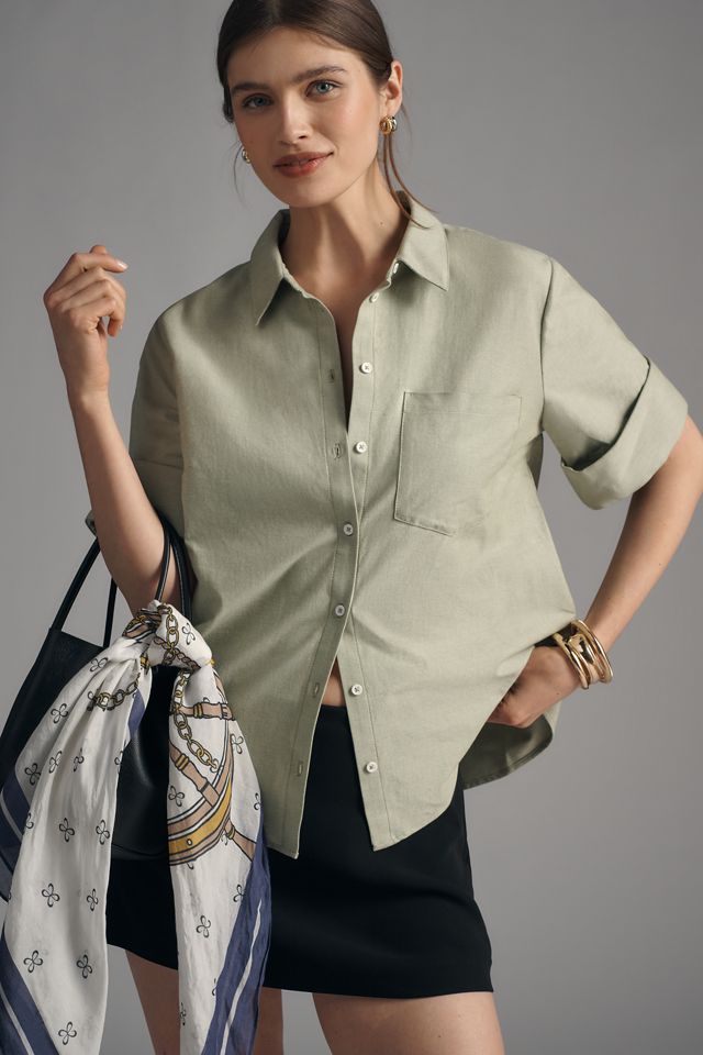 Maeve Larissa Cotton Button-Cuff Shirt  #2