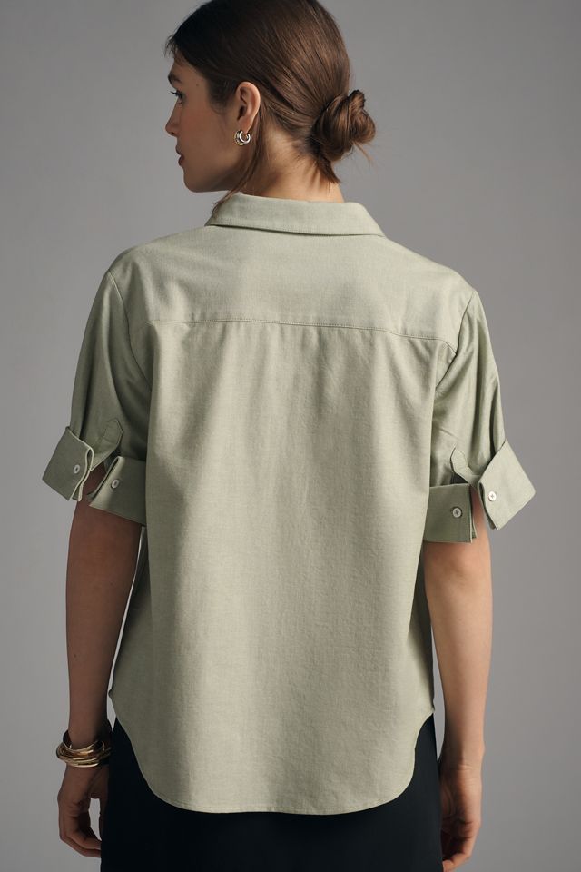 Maeve Larissa Cotton Button-Cuff Shirt  #3
