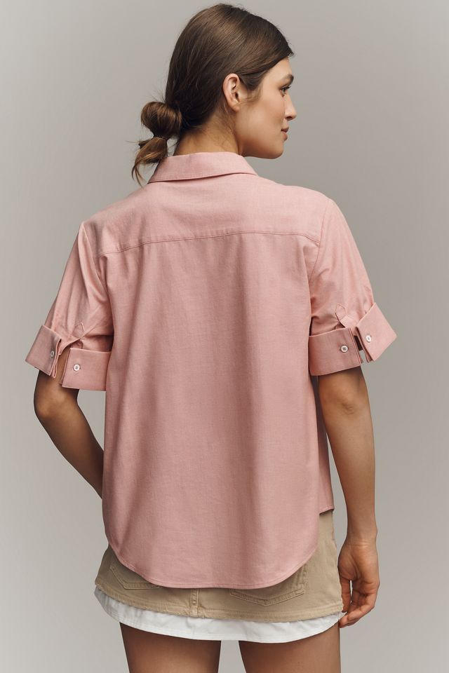 Maeve Larissa Cotton Stretch Button-Cuff Shirt #1