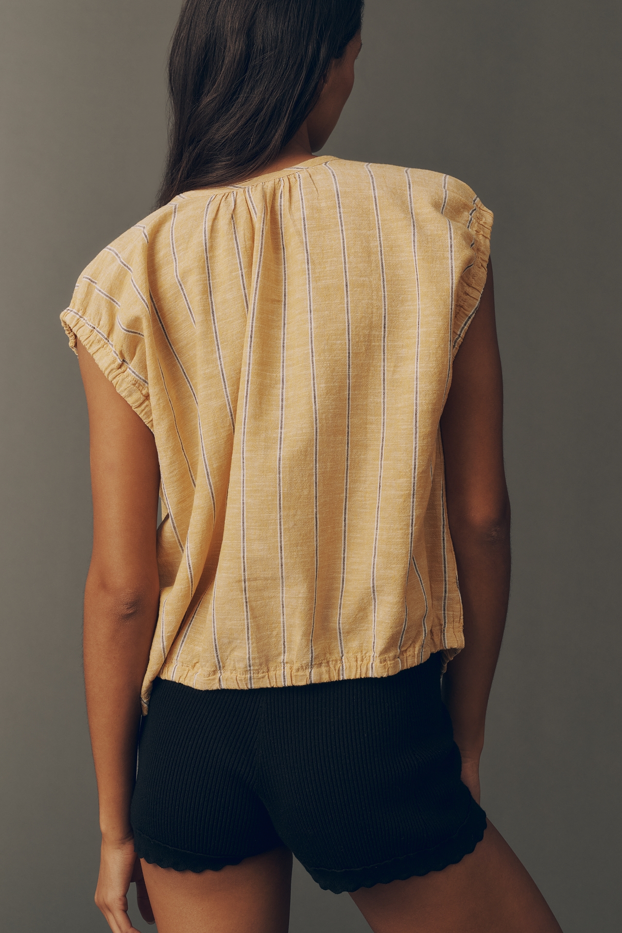 Pilcro 100% European Linen Zip Front Blouse