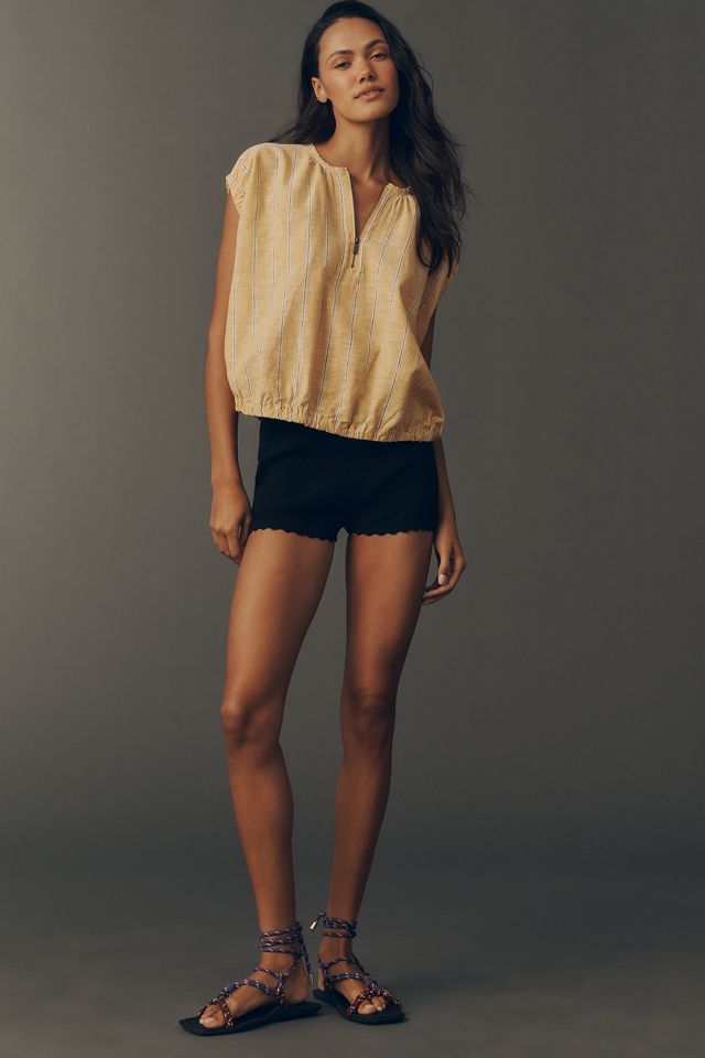 Blouse à fermeture éclair en lin européen 100% #2