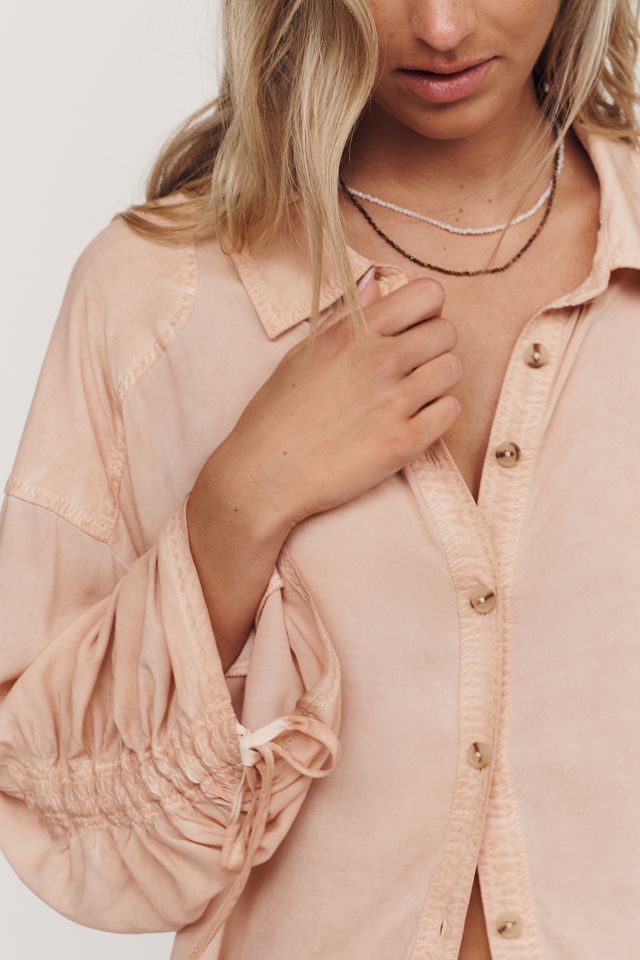 Pilcro Cinched-Sleeve Buttondown Top #2