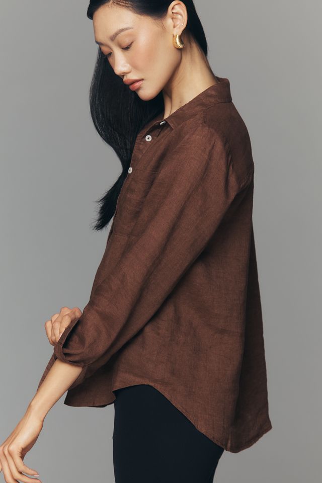 Kate 100% European Linen Classic Buttondown Shirt #1