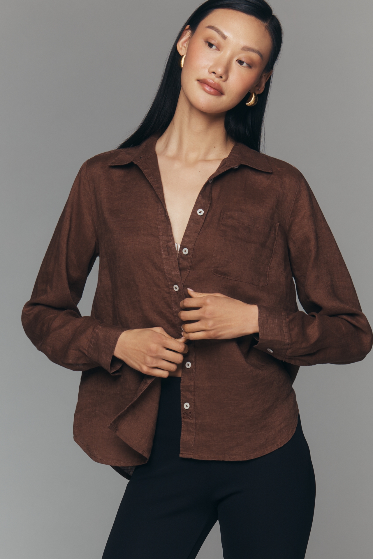 Kate 100% European Linen Classic Buttondown Shirt