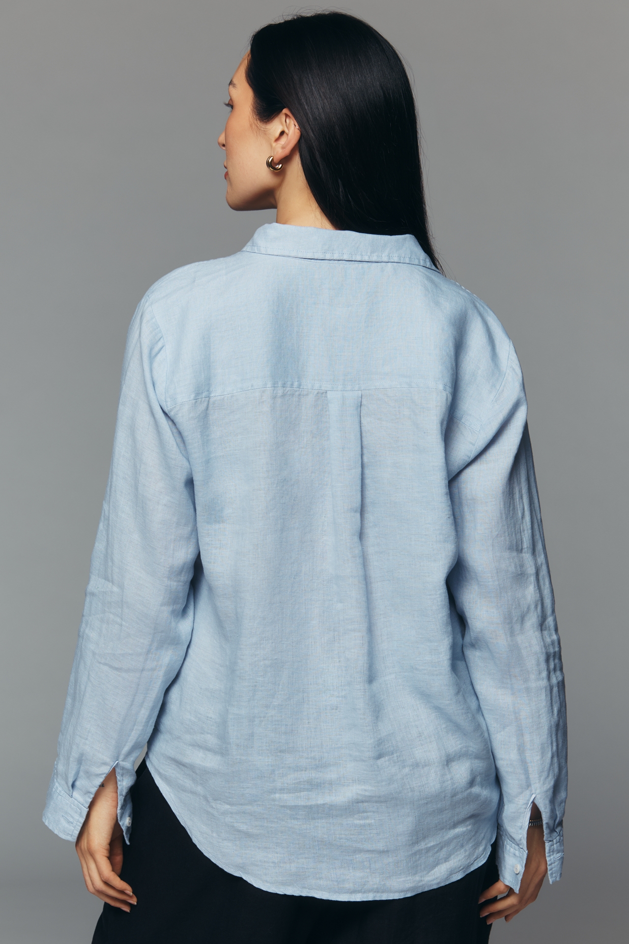 Maeve Kate 100% Linen Classic Buttondown Shirt