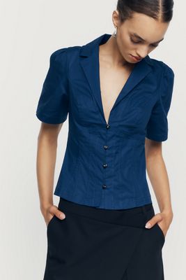 Maeve Short Sleeve Blazer Top