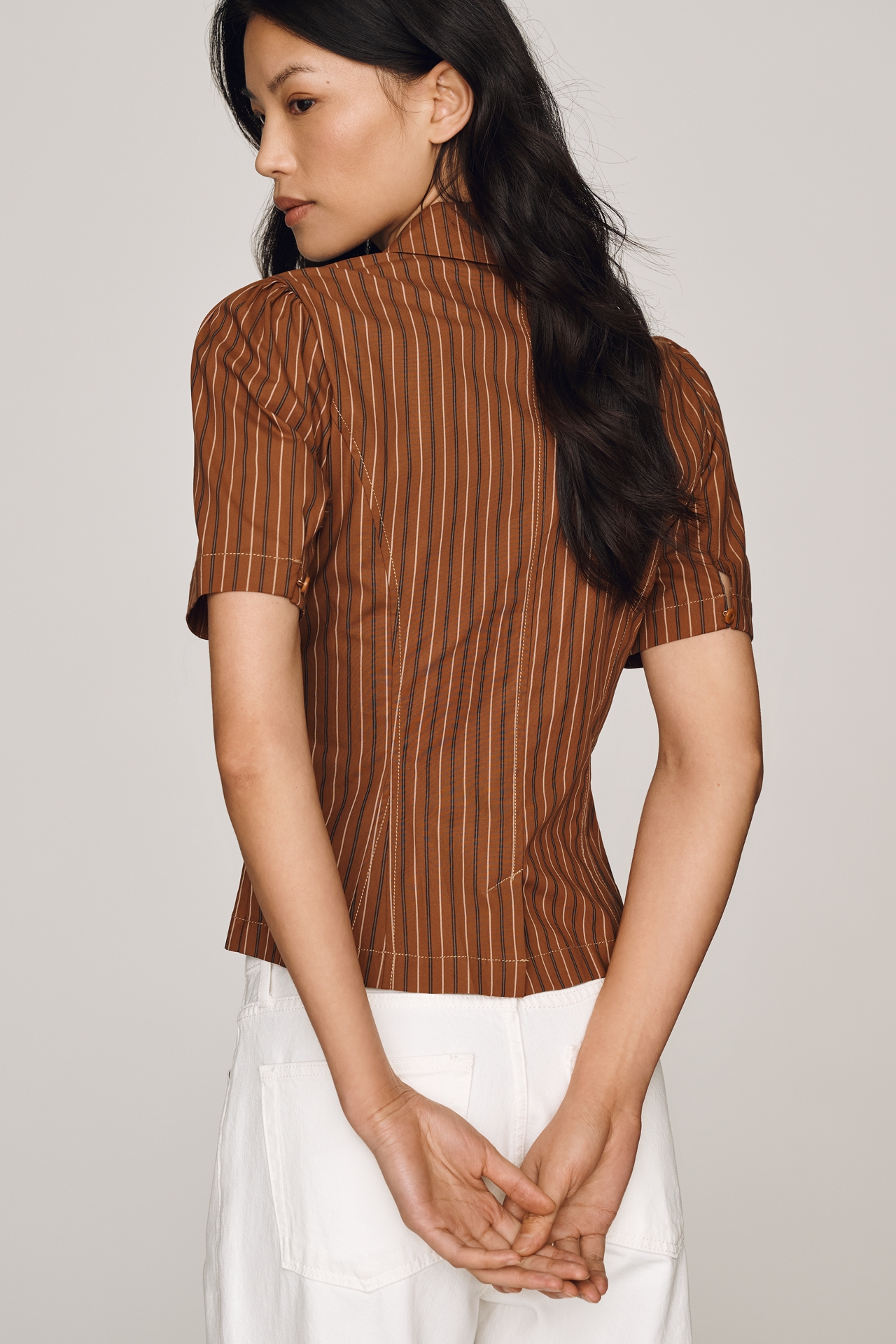 Maeve Short-Sleeve Blazer Top