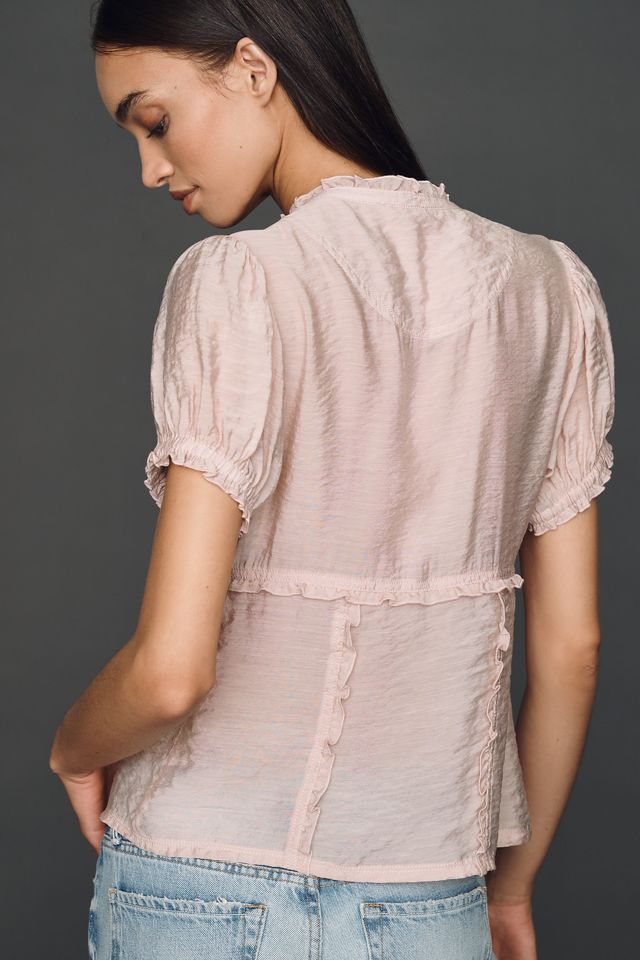 Blouse à manches courtes avec volants Pilcro #1