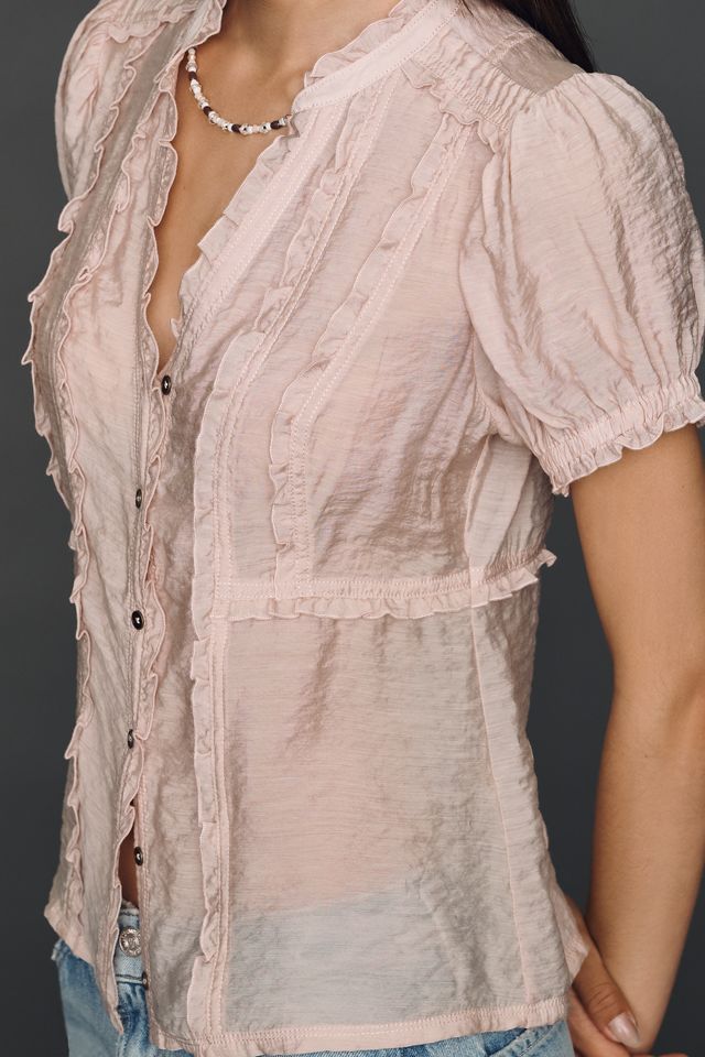 Blouse à manches courtes avec volants Pilcro #3