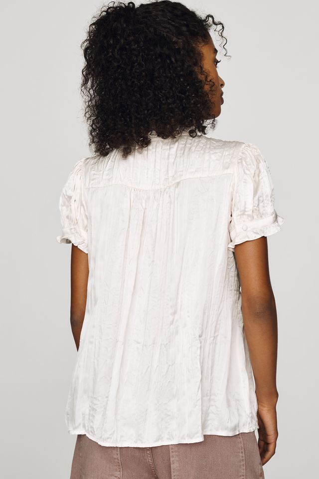 By Anthropologie Short-Sleeve Ruffle Blouse #2