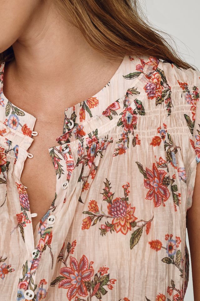 By Anthropologie Smocked Bubble Blouse #1