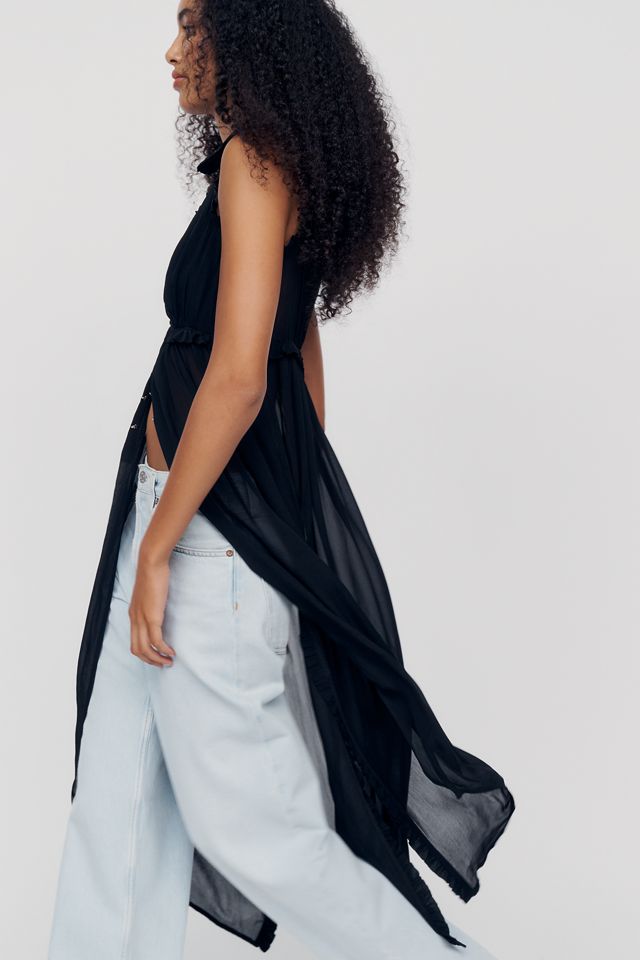 By Anthropologie Sheer Ruffle Tunic #1