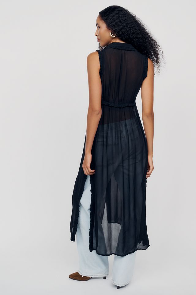 By Anthropologie Sheer Ruffle Tunic #3