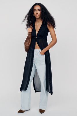 By Anthropologie Sheer Ruffle Tunic
