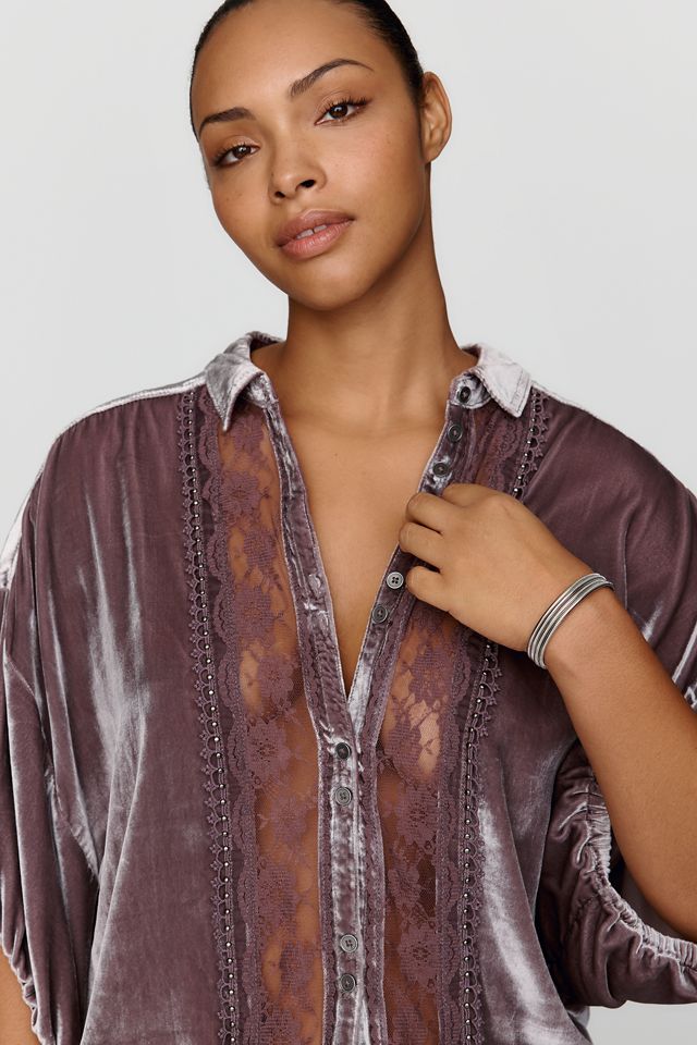 Pilcro Quincy Velvet Lace Blouse #5