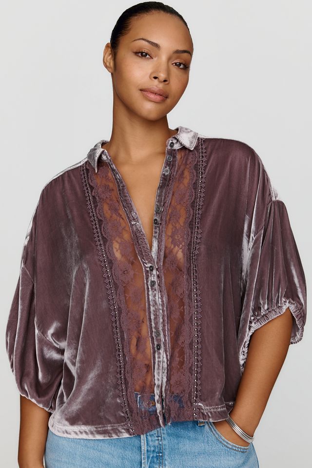 Pilcro Quincy Velvet Lace Blouse #4