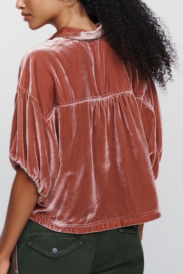 Blouse en velours et dentelle Quincy par Pilcro #1