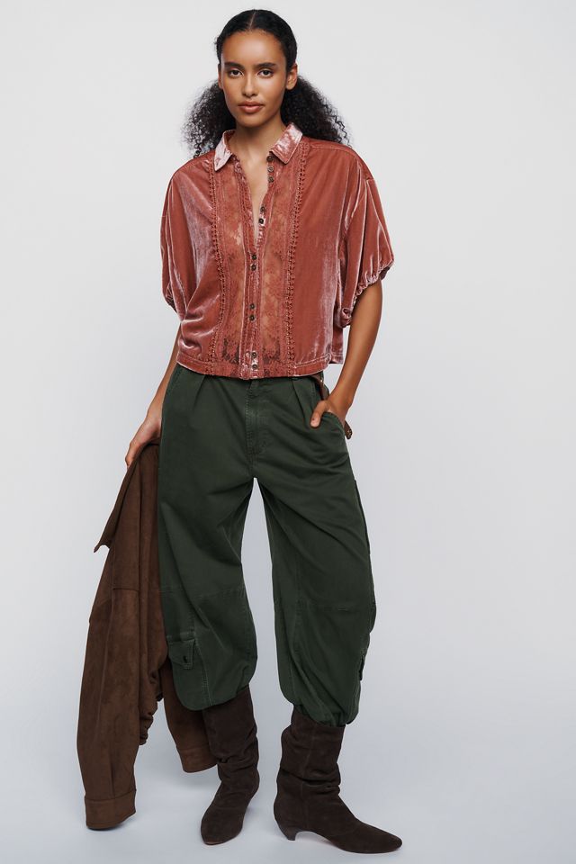 Blouse en velours et dentelle Quincy par Pilcro #2