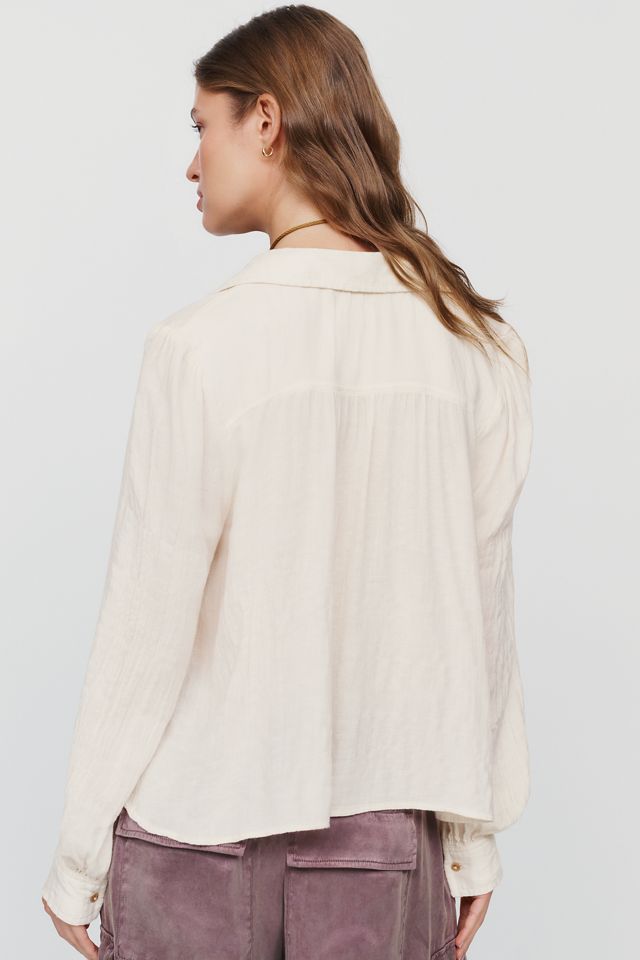 Pilcro Wollmischung Plissierte Henley Bluse #2