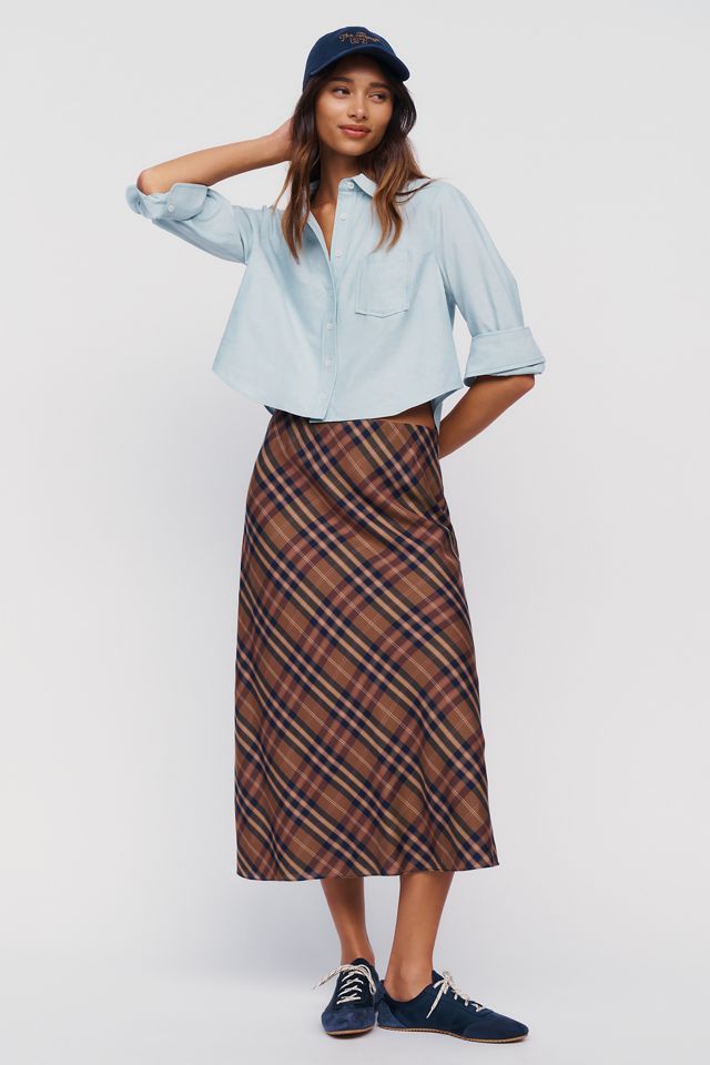 Maeve Merritt Cotton Stretch Cropped Buttondown Shirt #1