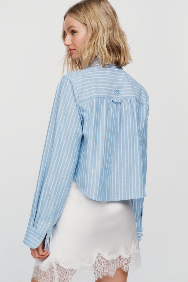 Maeve Merritt Cotton Stretch Cropped Buttondown Shirt thumbnail 2