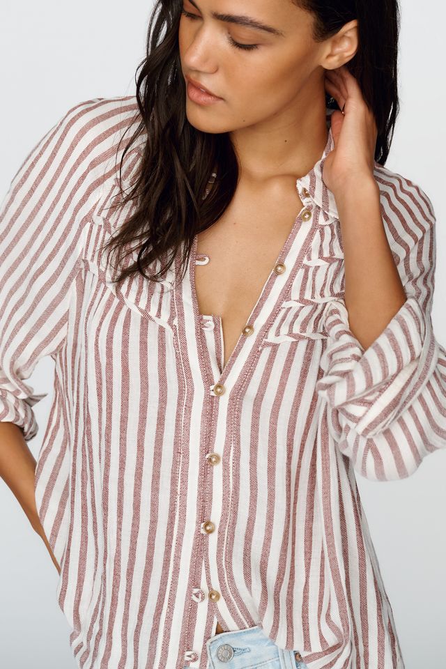 Pilcro Ruched-Yoke Buttondown Shirt #2