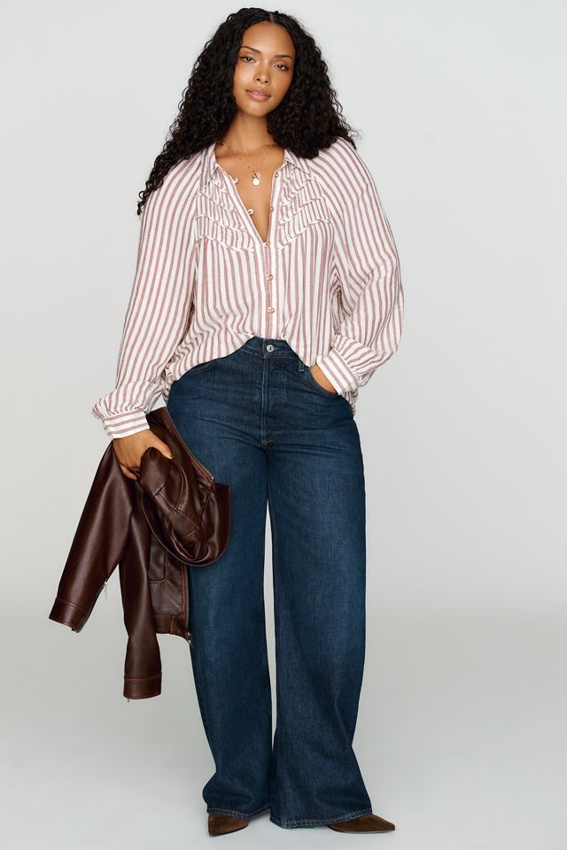 Pilcro Ruched-Yoke Buttondown Shirt #6