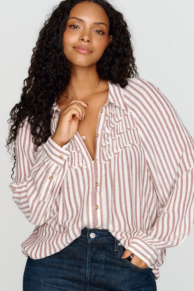 Pilcro Ruched-Yoke Buttondown Shirt #4