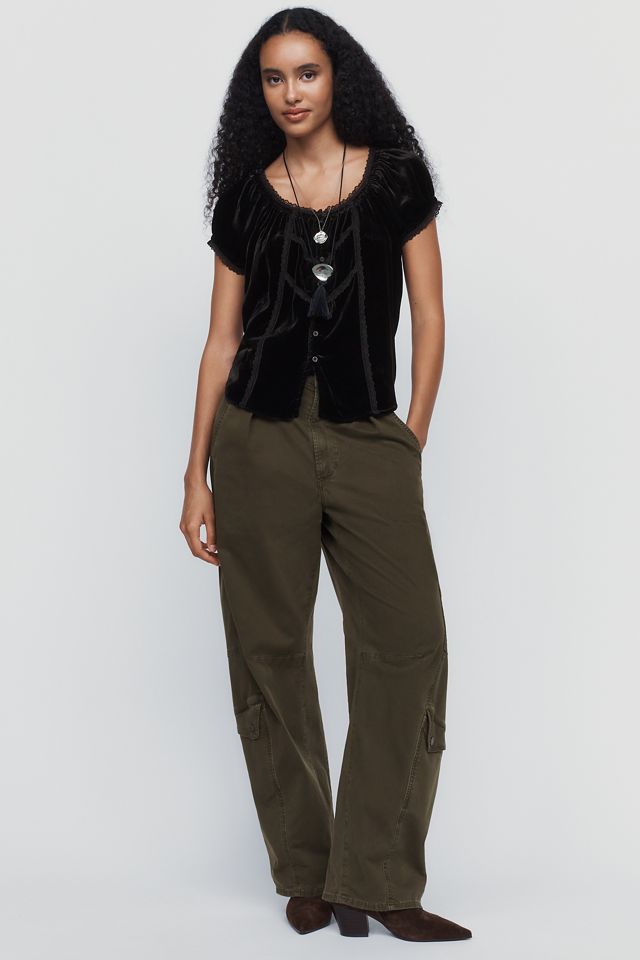 By Anthropologie Amber Velvet Top #6